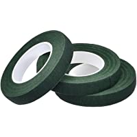 Pack de 3 Cinta Floral Verde Cinta de Tallo Stem Tape-1-2 Pulgadas x 90 Pies- Verde Oscuro